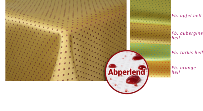 Abperlende, Schmutzabweisende Tischwäsche PLUMETTI UNICOLOR Heller Hintergrund mit kleinen Karos